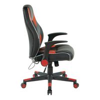 OSP Home Furnishings - Output Gaming Chair in Black Faux Leather  with Controllable RGB LED Light... - Left View