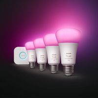 Philips - Hue A19 75W Smart LED Starter Kit - White and Color Ambiance - Left View