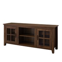 Walker Edison - 58” Farmhouse 2 Door TV Stand for TVs up to 65” - Dark brown - Left View
