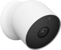 Google - Nest Cam Indoor/Outdoor Wire Free Security Camera - Snow - Left View