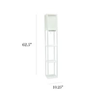 Simple Designs - Floor Lamp Etagere Organizer Storage Shelf w 2 USB Charging Ports, 1 Charging Ou... - Left View