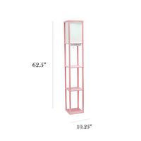 Simple Designs - Floor Lamp Etagere Organizer Storage Shelf w 2 USB Charging Ports, 1 Charging Ou... - Left View