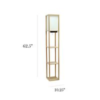 Simple Designs - Floor Lamp Etagere Organizer Storage Shelf w 2 USB Charging Ports, 1 Charging Ou... - Left View