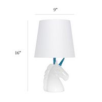 Simple Designs - Unicorn Table Lamp - Sparkling Blue and White - Left View