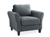 Lifestyle Solutions - Wesley Microfiber chair in - Dark Grey - Left View