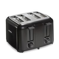 Proctor Silex - Wide-Slot 4 Slice Toaster, Black, 24215PS - Black - Left View