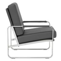 Studio Designs - Allure Leather and Chrome Armchair - Smoke - Left View