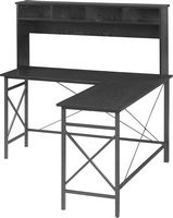 Insignia™ - L-Shaped Computer Desk with Hutch - Black - Left View