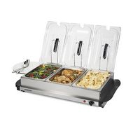 Proctor Silex - Triple Buffet Server - STAINLESS STEEL - Left View