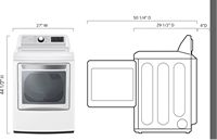 LG - 7.3 Cu. Ft. Smart Electric Dryer with EasyLoad Door - White - Left View