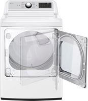 LG - 7.3 Cu. Ft. Smart Gas Dryer with EasyLoad Door - White - Left View