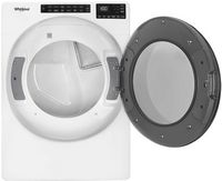 Whirlpool - 7.4 Cu. Ft. Stackable Gas Dryer with Wrinkle Shield - White - Left View