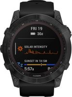Garmin - fēnix 7X  Sapphire Solar GPS Smartwatch 51 mm Fiber-reinforced polymer - Black DLC Titanium - Left View