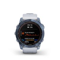 Garmin - fēnix 7X  Sapphire Solar GPS Smartwatch 51 mm Fiber-reinforced polymer - Mineral Blue DL... - Left View