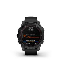 Garmin - fēnix 7 Sapphire Solar GPS Smartwatch 47 mm Fiber-reinforced polymer - Black DLC Titanium - Left View