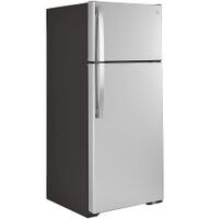 GE - 28 in. Wide 17.5 Cu. Ft. Top-Freezer Refrigerator with Edge-to-Edge Glass Shelves - Stainles... - Left View