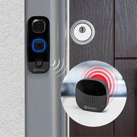 Swann - Smart WiFi Video Doorbell with Chime, 1080P Battery Operated, Ultra-Wide 180° View Indoor... - Left View