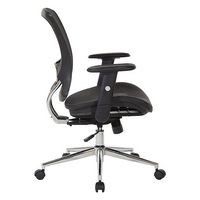 OSP Home Furnishings - Mesh Screen Seat and Back Adjustable Manager's Chair - Black - Left View