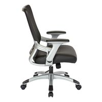 OSP Home Furnishings - Screen Back Chair with Faux Leather Seat - Black - Left View