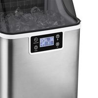 NewAir - 45 lbs. Portable Countertop Clear Ice Maker with  FrozenFall Technology - Stainless steel - Left View