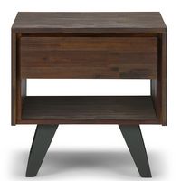 Simpli Home - Lowry End Table - Distressed Charcoal Brown - Left View
