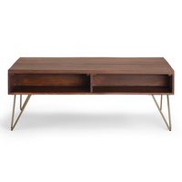 Simpli Home - Hunter Lift Top Coffee Table - Umber Brown - Left View