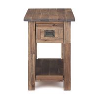Simpli Home - Monroe Narrow Side Table - Rustic Natural Aged Brown - Left View