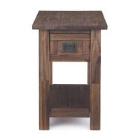 Simpli Home - Monroe Narrow Side Table - Distressed Charcoal Brown - Left View