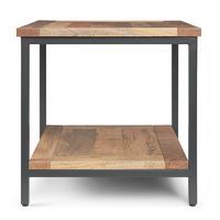 Simpli Home - Skyler SOLID MANGO WOOD and Metal 22 inch Wide Square Industrial End Table in - Nat... - Left View