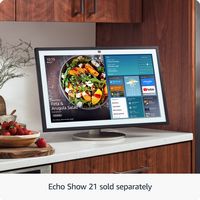 Premium Adjustable Stand | Designed for Amazon Echo Show 21 (sold separately) - Black - Left View