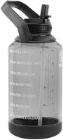 Takeya - Tritan 64-oz. Motivational Water Bottle with Straw Lid - Stormy Black - Left View