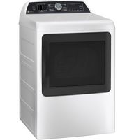 GE Profile - 7.4 Cu. Ft. Smart Gas Dryer with Steam, Sanitize Cycle and Sensor Dry - White - Left View