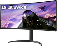 LG - 34” LED Curved UltraWide QHD 160Hz FreeSync Premium Monitor with HDR (HDMI, DisplayPort) - B... - Left View