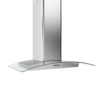 Zephyr - Brisas 36 in. 600 CFM Curved Glass Wall Mount Range Hood with LED Lights - Silver - Left View