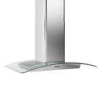 Zephyr - 30 inches - Convertible - Island Range Hood - Stainless Steel/Glass - Left View