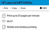 HP - LaserJet M140w Wireless Black and White Laser Printer - White - Left View