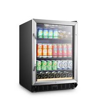 Lanbo - Built-In Refrigeration 110 Cans (12 oz.) Convertible Beverage Refrigerator with Wine Stor... - Left View