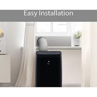 LG - 450 Sq. Ft. Smart Portable Air Conditioner - Black - Left View