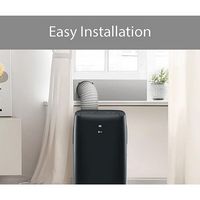 LG - 400 Sq. Ft. Smart Portable Air Conditioner - Black - Left View