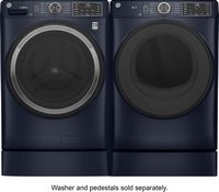 GE - 7.8 Cu. Ft. Stackable Smart Electric Dryer with Sanitize Cycle - Sapphire Blue - Left View