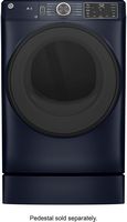 GE - 7.6 Cu. Ft. Stackable Smart Gas Dryer with Sanitize Cycle - Sapphire Blue - Left View