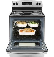 GE - 5.0 Cu. Ft. Freestanding Electric Range - Stainless Steel - Left View