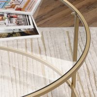 Sauder - International Lux Round Coffee Table - Gold/Clear - Left View