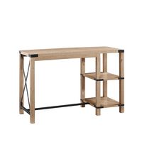 Walker Edison - Modern Farmhouse Metal and Wood Desk - White Oak - Left View