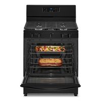 Whirlpool - 5.1 Cu. Ft. Freestanding Gas Range with Edge to Edge Cooktop - Black - Left View
