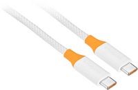 Insignia™ - 8ft 240W USB-C to USB-C Charge-and-Sync Braided Cable - White - Left View