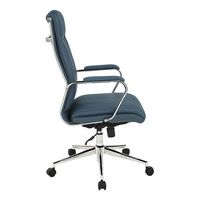 Office Star Products - High Back Antimicrobial Fabric Chair - Dillon Blue - Left View