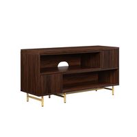 Walker Edison - Contemporary Extendable Fluted-Door TV Stand for Most TVs up to 55” - Dark Walnut... - Left View