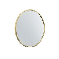 Walker Edison - Modern Minimalist Round Wall Mirror - Gold - Left View