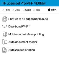 HP - LaserJet Pro MFP 4101fdw Wireless Black-and-White All-in-One Laser Printer - White - Left View